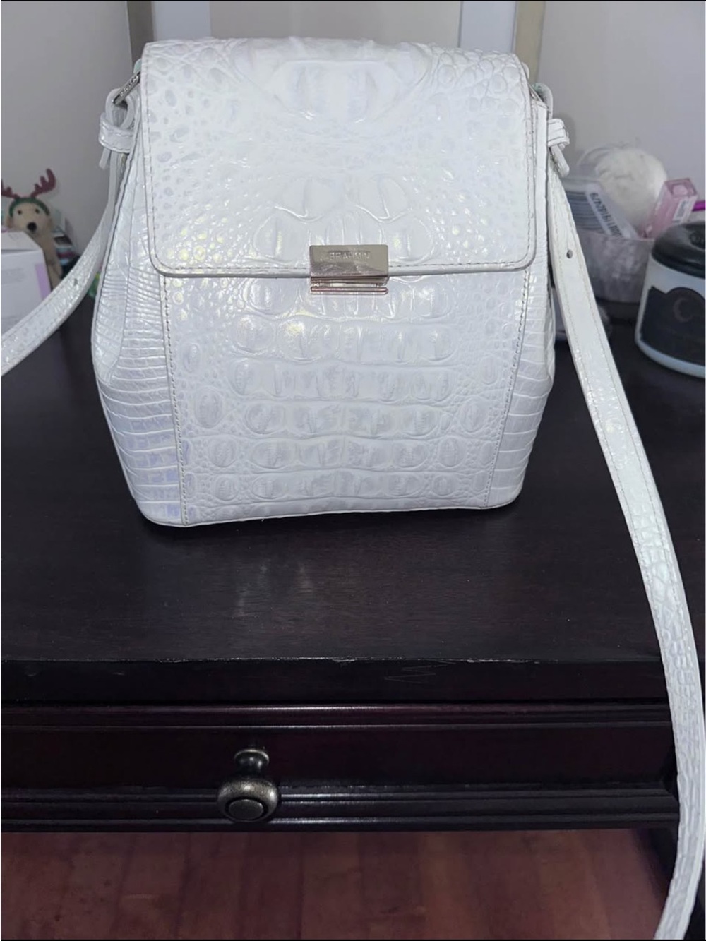 Brahmin Margo White Crossbody Bag